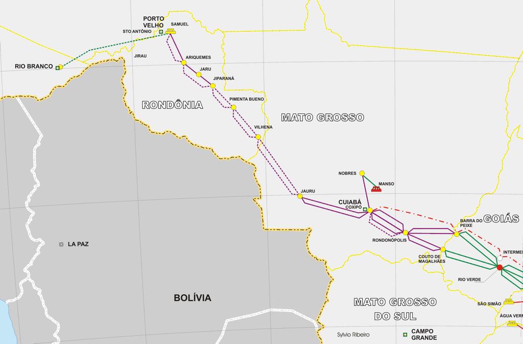 Interligação Acre-Rondônia-Mato Grosso a ser licitada em 2006 LT Ji Paraná - Pimenta Bueno - Vilhena 230 kv - CD - 278 km - 2008