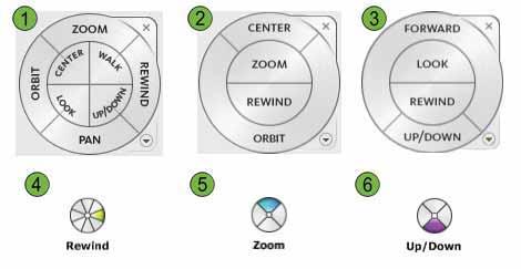 Opção Zoom Rewind Pan Orbit Center Walk Up/Down Look Descrição Pressione e mova o cursor para cima para reduzir o zoom ou pressione e mova o cursor para baixo para aumentar o zoom.