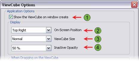 Acesso ao comando Opções do ViewCube Menu: Clique com o botão direito do mouse no ViewCube, clique em Options Menu: Tools (Ferramentas) > Application Options (Opções do aplicativo) > guia Display