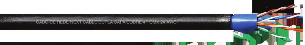 Cabo Cabo de Rede Rede CAT5e U/UTP F/UTP 4 PARES PARES DUPLA DUPLA CAPA CAPA 12 05 Condutor de cobre, trançado em pares e coberto por polietileno; Cabo de rede com 04 pares, 24 AWG, 0,51 mm; Capa