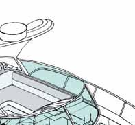 Há duas cozinhas, ambas no cockpit: a maior delas à meia-nau, com armário, fogão elétrico e geladeira, e outra na popa, com pia e tábua de cortar carnes