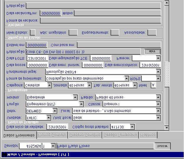 Capítulo Subsistema Servidor / Contrato Parte I Digite o código do servidor e selecione o número seqüencial. Clique no botão Mostrar.