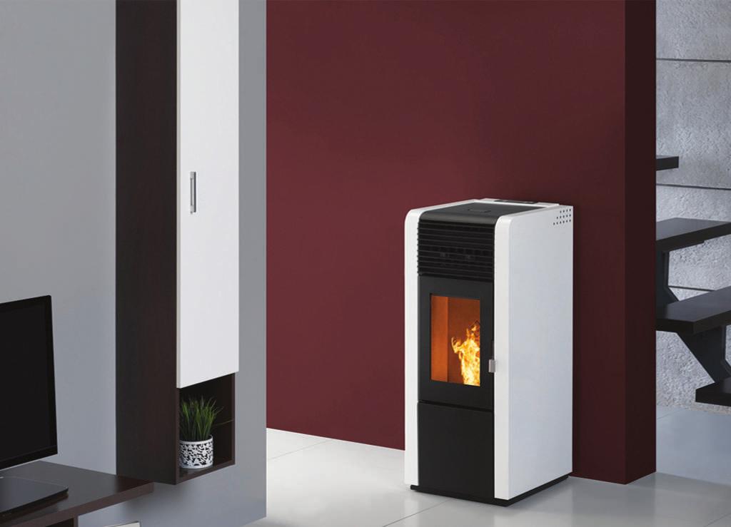 cladding panels lacquered Lining vermiculite Brazier self-cleaning by air flow Brazier in cast iron Safety sensors Front ventilation Allumage automatique Grand, verre, large, vue, flamme Panneaux de