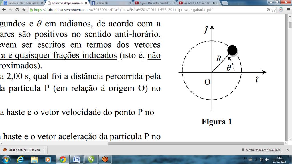 b) (0,5) Calcule o numero de rotações efetuadas pela roda desde o instante inicial até o repouso final.
