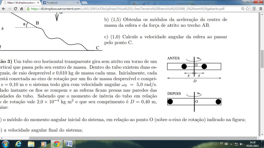 Despreze efeitos de atrito e resistência do ar. Dados: O momento de inércia de um disco de raio r e massa M, que gira em torno de seu diâmetro é Mr2/4.