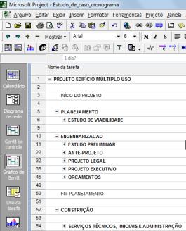 Lançar a macro-divisão, árvore do projeto, conforme o ciclo de vida do projeto, ordenando a hierarquia geral LANÇAMENTO EM SISTEMA DE PLANEJAMENTO