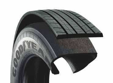 A Goodyear permite que as frotas optimizem o desempenho dos seus últimos pneus Goodyear através do exclusivo processo de recauchutagem TreadMax MoldCure.