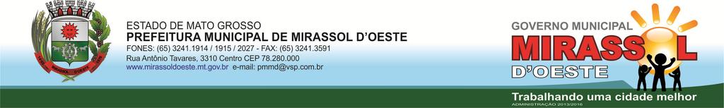 ANEXO IV MODELOS DE DOCUMENTOS PREFEITURA MUNICIPAL DE MIRASSOL D OESTE FORMULÁRIO DE REQUERIMENTO DE ISENÇÃO DE INSCRIÇÃO Eu,, portador(a) da Cédula de Identidade RG nº e do CPF nº, venho requerer