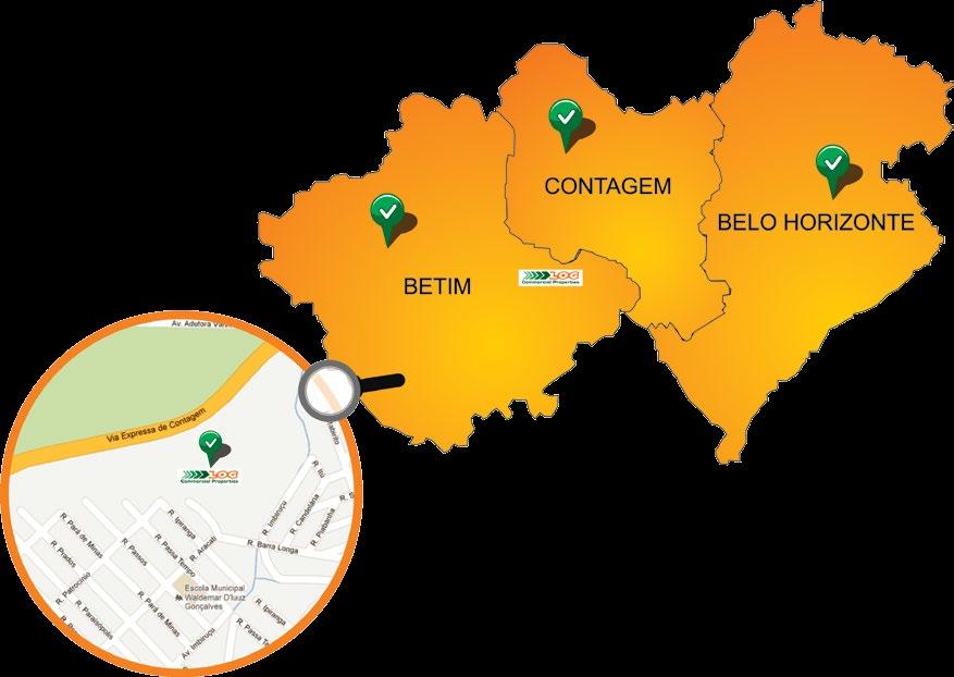 LOCALIZAÇÃO ESTRATÉGICA Localizado na Via Expressa, BR-381, um dos mais importantes corredores logísticos da região, o LOG Betim tem acesso facilitado pela BR-262, otimizando a integração modal para