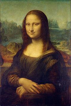 A pintura é famosa principalmente pelo sorriso em seu rosto, e pela qualidade misteriosa, possivelmente provocada pelo fato de que o artista sombreou sutilmente os cantos de sua boca e olhos, para