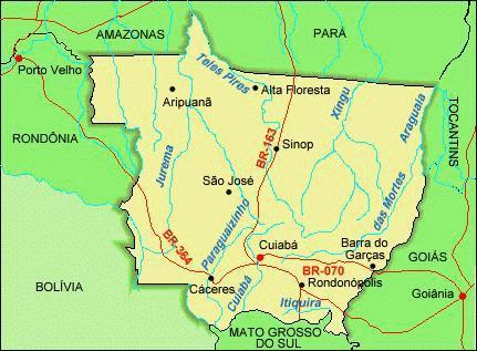 51 3. CARACTERIZAÇÃO DA ÁREA DE ESTUDO 3.1. LOCALIZAÇÃO: Situado no oeste da Região Centro Oeste do Brasil, o Estado de Mato Grosso ocupa uma superfície de 906.
