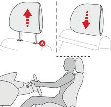 Ergonomia e conforto Encosto de cabeça à frente Regulação em altura Para cima: F suba o encosto de cabeça até à altura pretendida; o clique de encaixe é perceptível.