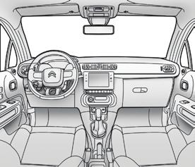 Visão geral Posto de condução Luz de tecto 94 Retrovisor interior 104 Chamada de emergência ou de assistência 119-122 ConnectedCAM Citroën 193-194 Ecrã táctil 44-49 Ecrã monocromático C 41-43 Acerto