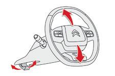 Ergonomia e conforto Ajuste do volante F Com o veículo parado, puxe o comando para destrancar o volante. F Ajuste a altura e a profundidade para adaptar a sua posição de condução.