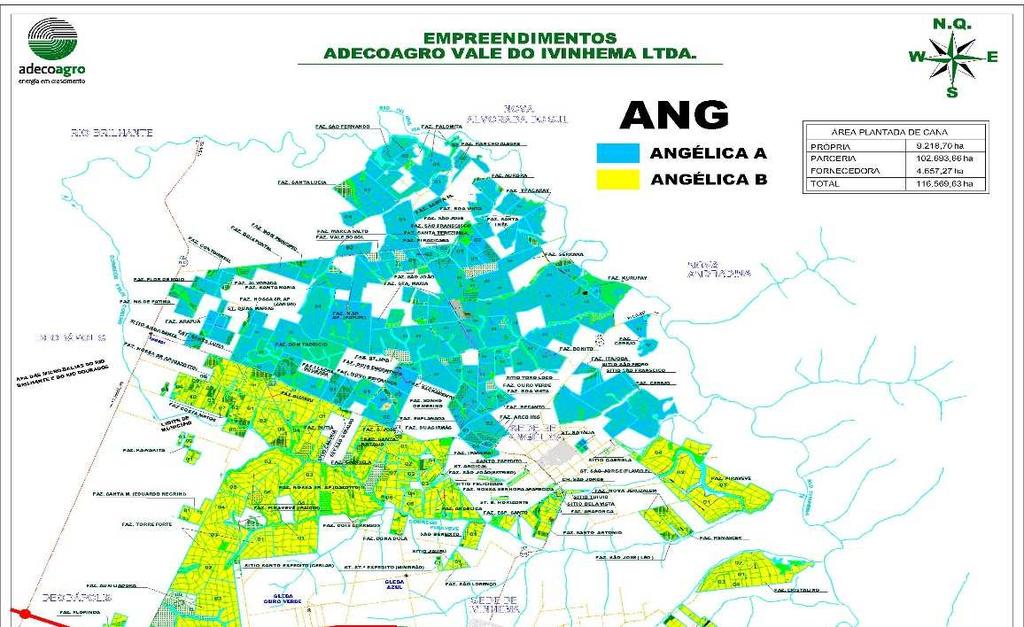 DIVISÃO POR REGIÕES Área Total