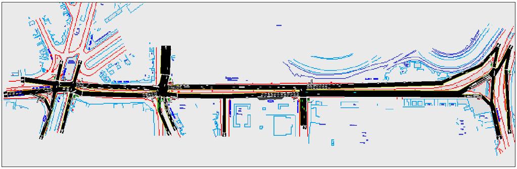 Simulação da Área em Estudo Após carregar a rede com os dados necessários, o TSIS-NETSIM simula a área em estudo possibilitando visualizar a animação da mesma, conforme pode ser constatado na Figura