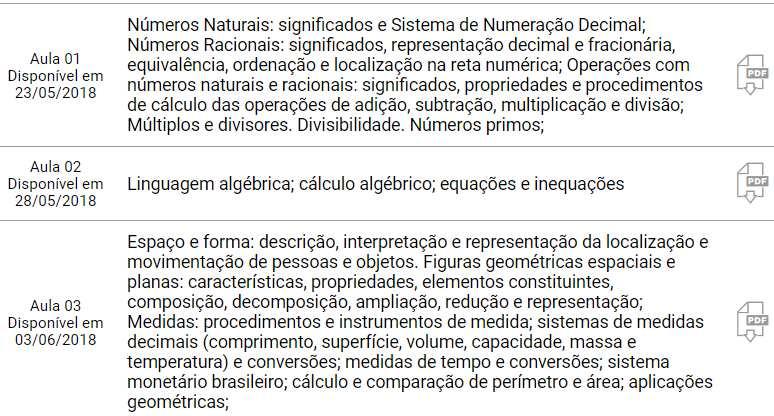 Aula 00 CRONOGRAMA DO CURSO Vamos tratar sobre o seguinte trecho do edital da SEDUC-AM: MATEMÁTICA: Números Naturais: significados e Sistema de Numeração Decimal; Números Racionais: significados,