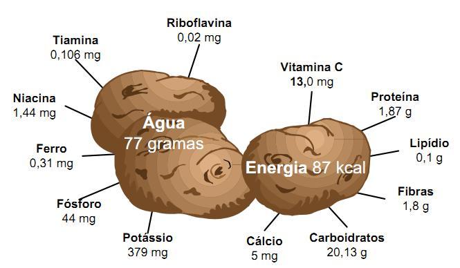 1.2. A batata A batata (Solanum tuberosum, L.) é uma planta herbácea, caracterizada por formar um caule subterrâneo com acumulação de reservas, denominada tubérculo, que é a parte comestível.