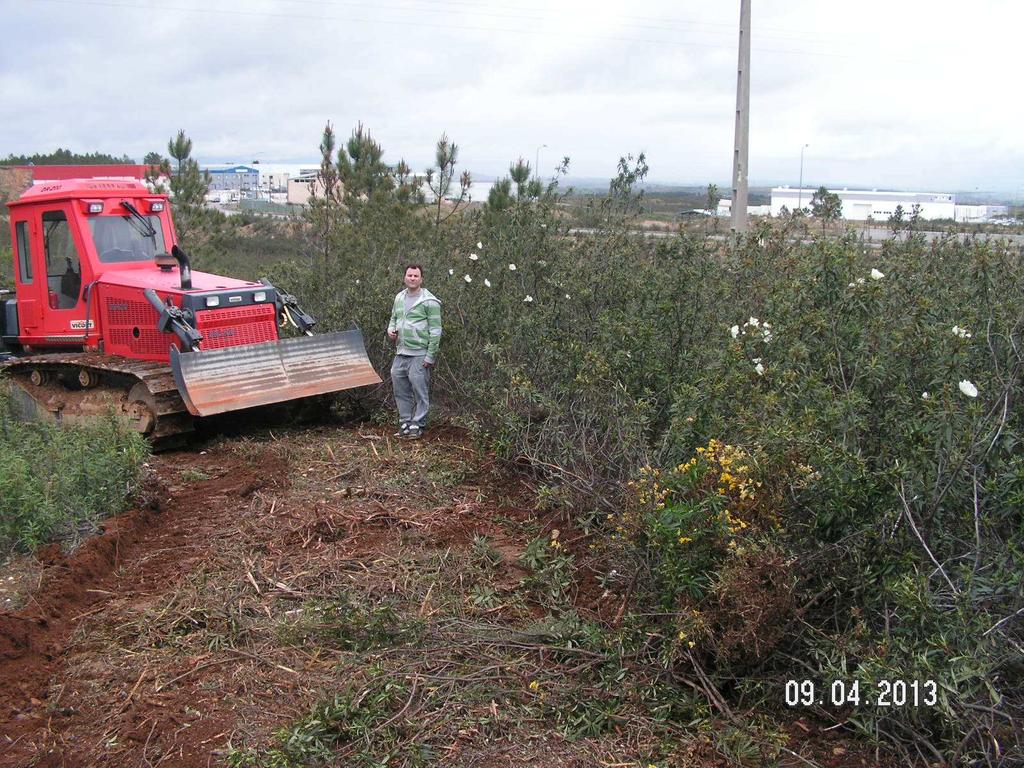 Desmatação com destroçador de