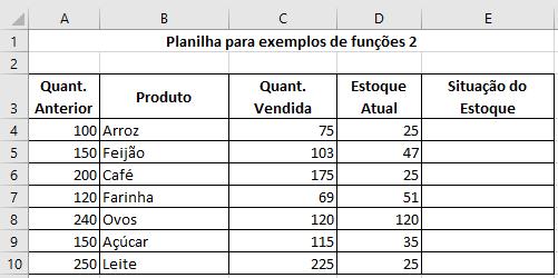 Excel Básico e Avançado Funções e Recursos 6 Planilha de Exemplo 02 - Se FUNÇÃO SE Fazer uma comparação lógica e exibir textos ou fazer cálculos com base nesta comparação.