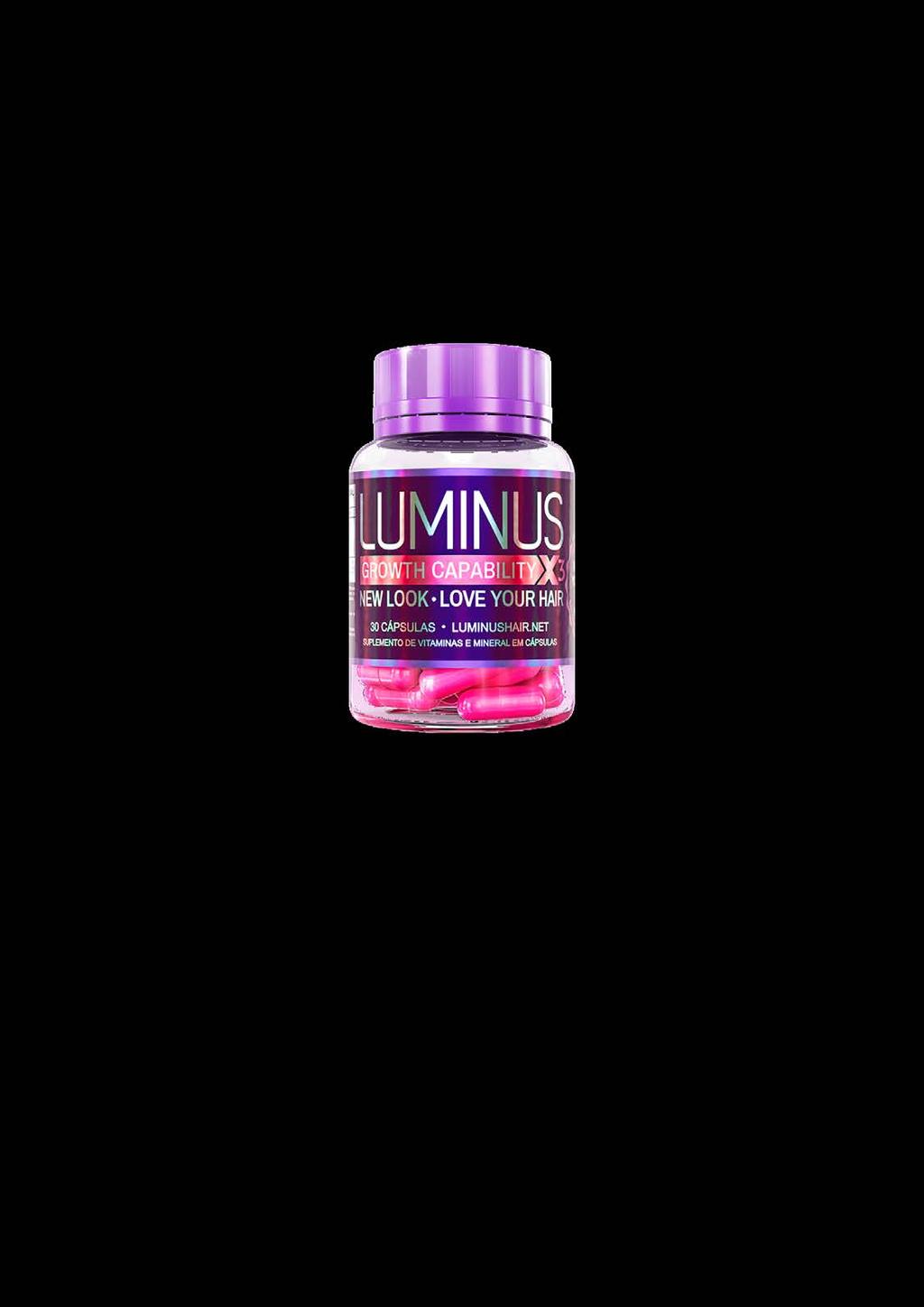 produtos LUMINUS HAIR Diferentemente da maioria dos produtos capilares, Luminus Hair é um suplemento vitamínico 100% natural que trata os fios de dentro para fora, fornecendo nutrientes necessários