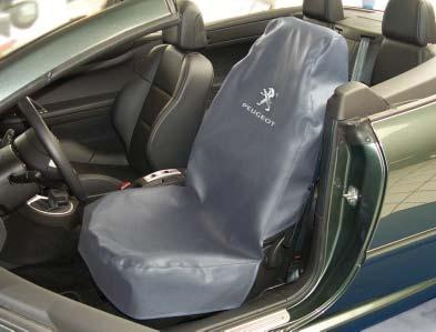 Cobertura de assento para PEUGEOT ref. D-S 15 PE A cobertura de assento evita fiavelmente manchas nos assentos dianteiros. De forte couro artificial cinzento.