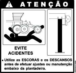 ATENÇÃO CUIDADOS DURANTE O TRABALHO E TRANSPORTE: Nunca transporte pessoas em qualquer parte da plantadeira.