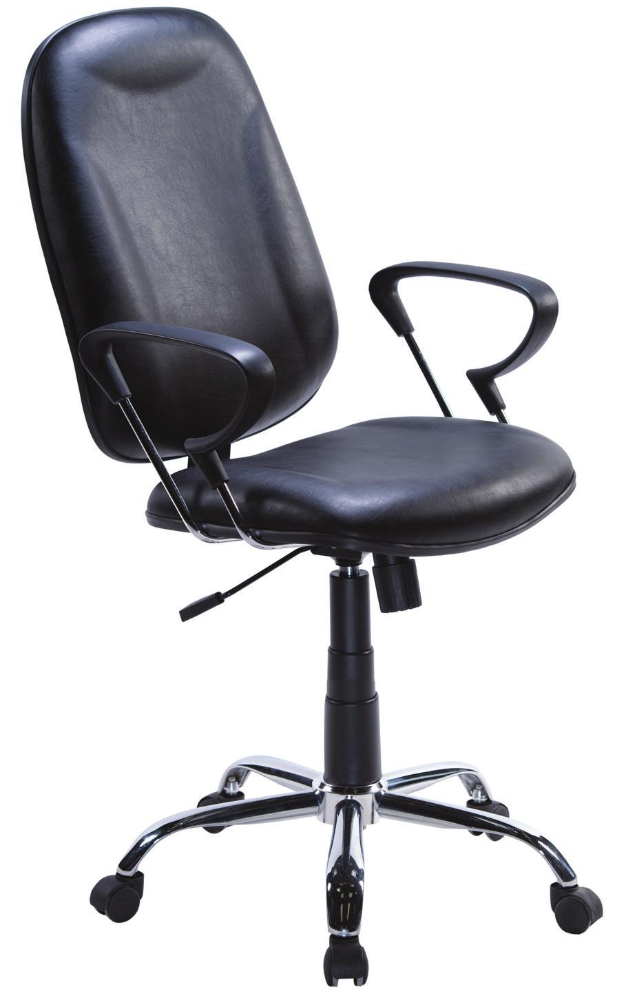 PARATY Cadeira Presidente base giratória estrela nylon 320mm ou cromada, pistão classe 3, braços