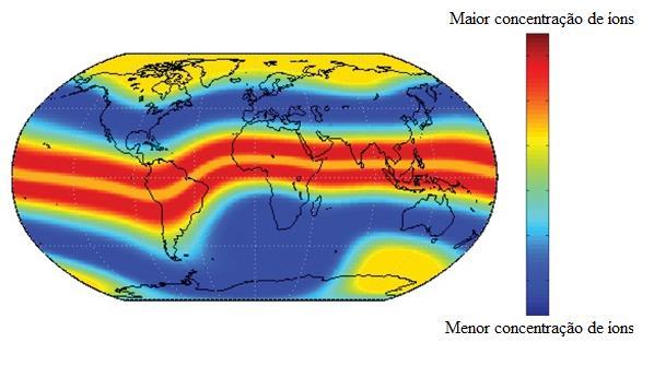 31 Figura 2 Mapa ilustrando a anomalia equatorial ionosférica (EIA) sobre o globo terrestre. Fonte: Adaptado de GPS World Staff, 2012. 3.