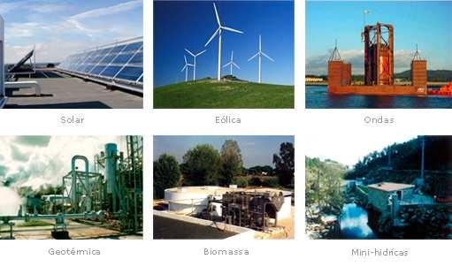 6. Fontes de Energia Energias Renováveis ENERGIAS RENOVÁVEIS => tipos de energia resultantes de fontes naturais capazes de serem regeneradas e reutilizadas no tempo.