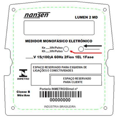 4.4. Verificação da Exatidão Para verificação do ajuste do LUMEN 2 MD deve ser utilizado o LED que emite, a todo o tempo, pulsos proporcionais à energia ativa medida.