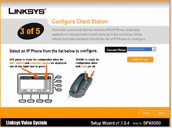 4. Etapa 4 indica as configurações da estação do cliente.