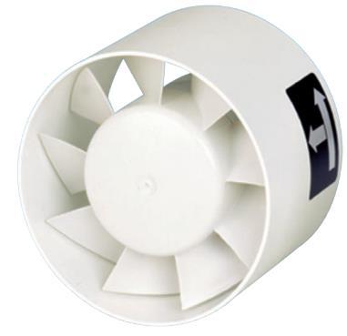 2. Exaustores in-line Series TDM, TD, TDS e VENT 2.1) Série TDM: ventilador exaustor helicoidal, in-line, para intercalar em dutos, IP-X4, Classe II, protetor térmico para temperatura até 40ºC.