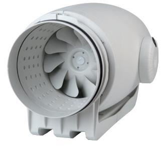 2.3) Série TDS: ventiladores exaustores helicocentrifugos, in-line, de baixo perfil, ultra silenciosos.