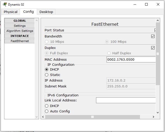 FastEthernet: Set the IP