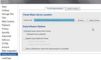 » como a pasta de monitoramento do Philips Songbird. 1 No Philips Songbird, vá para Tools 2 Selecione Media Importer (Importador itunes Importer 3 da biblioteca.