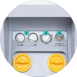 Botão de aquecimento de água para a seringa tríplice*; Reservatório de água de 0,8 L; Exclusividade: Sensor de