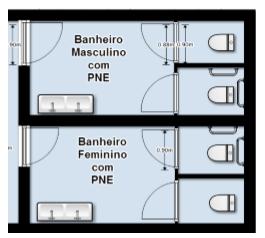 8 BANHEIROS Para os banheiros, pode-se respeitar a