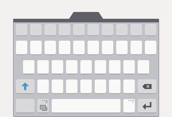 : alterar o teclado flutuante. Pode mover o teclado para outra localização arrastando a aba. Alterar para o teclado padrão. : alterar as definições do teclado.