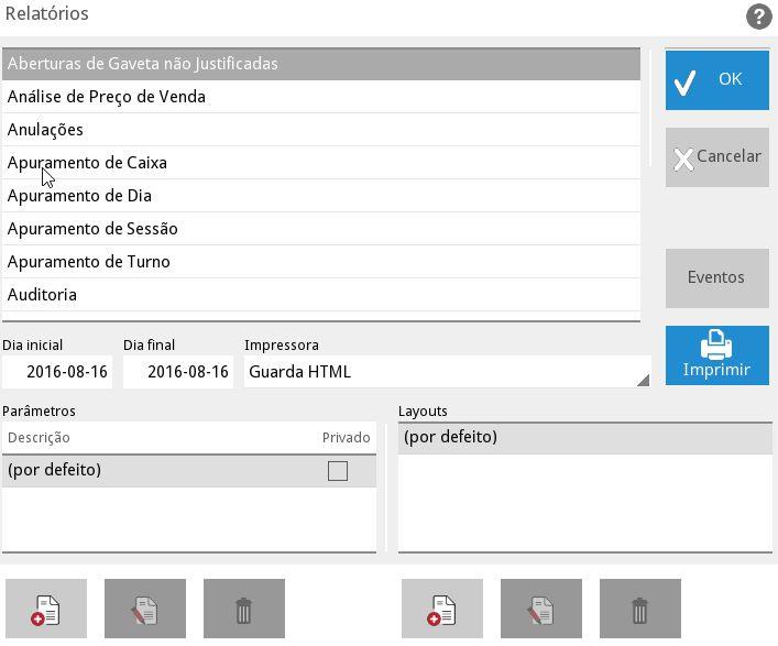 Gestão Na janela dos relatórios, além dos relatórios configurados para acesso direto, se aceder à janela com a lista de todos os relatórios da aplicação, pode escolher qualquer um dos relatórios