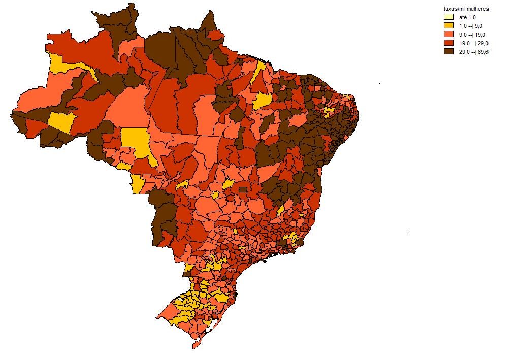 MAPA DO ABORTO NO BRASIL Estimativas de aborto induzido em mulheres de 15 a 49 anos Brasil por Micro-região (2013) Ponto Médio: 776.253 27 Abortos/ pop.