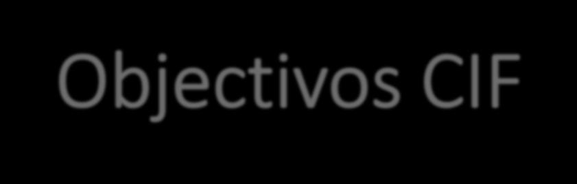 Objectivos CIF Cientifico Comunicação um quadro conceptual base científica linguagem comum e padronizada Facilitar a comunicação Comparação sistema de classificação multidimensional