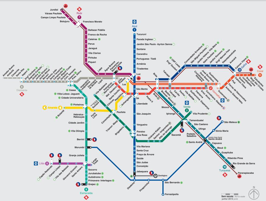 mapa do transporte