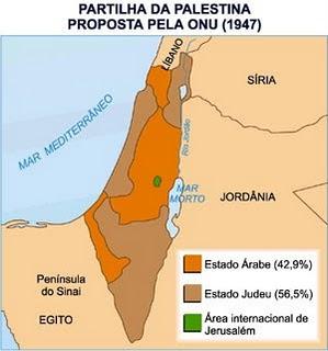 Em 1948, a ONU decretou a criação do Estado de Israel. A mesma resolução criou também um Estado palestino. Jerusalém seria uma cidade internacional.