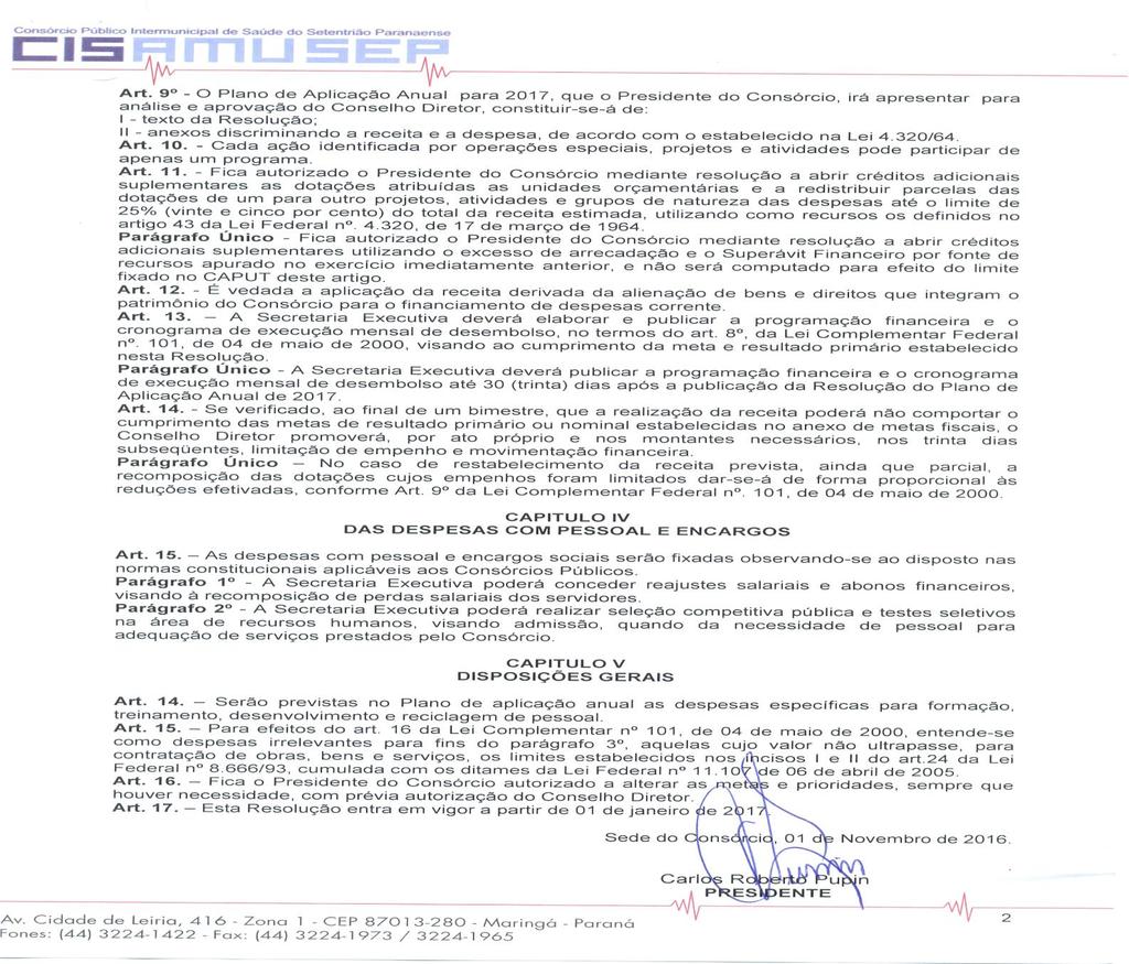 PARANAENSE - Diário Oficial Eletrônico do Site: e-mail: diariooficial@cisamusep.org.