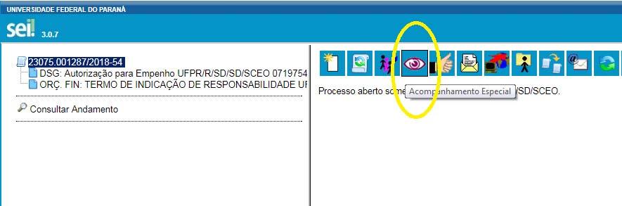 Como colocar o processo em acompanhamento especial na sua unidade (para