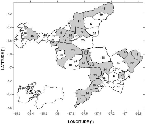 Paraíba apresenta aproximadamente 0% de seu território inserido na faixa semiárida e, dentro dessa grande área, situa-se o Sertão da Paraíba, microrregião muito afetada pela variabilidade da
