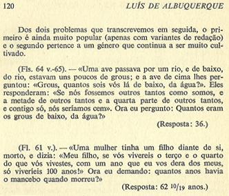 Figura 9: Estudo de Luís de Albuquerque sobre o Tratado da Pratica Darysmetica