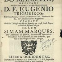 ..] Manoel Fernandes da Costa, Impressor do Santo Officio Lisboa 1739 Português MARQUES, Simão Sermam do Mandato, Dedicado ao