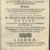 Livros, sermões e outros impressos escritos em português e publicados ao longo dos séculos XVI, CUNHA, João Nunes da Sermam do Grande Patriarcha, e Doutor da
